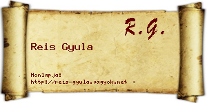 Reis Gyula névjegykártya